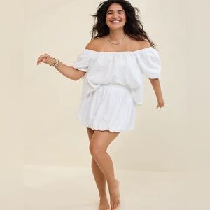 Aerie Seersucker Bubble Mini Skirt